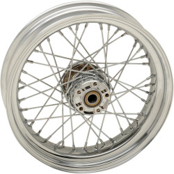 PartzBiz HD 0204-0523 - Chrome 17” x 4.5” Rear 40 Spoke Wheel Rim Harley Dyna FXD FLD 2008-2017 W/O ABS