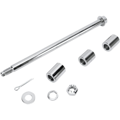 PartzBiz HD: 3447095-Drag Specialties Rear Axle Kit Chrome Steel 13” 3/4” Harley Dyna Glide 00-05