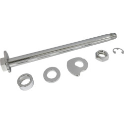 PartzBiz HD 0214-1968 - Drag Specialties Chrome Steel Rear Axle Spacer Kit Package 2014+ Harley Touring
