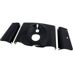 PartzBiz HD 0411-0043 - Drag Specialties กระป๋องส้อม 3 ชิ้น Smooth Black Cover Harley 86-17 FLST Softail