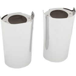 PartzBiz HD 0411-0117 - Drag Chrome Smooth +2‚” ตัวเลื่อนท่อโช๊คยาวครอบคลุม Cowbell Harley Touring 14+