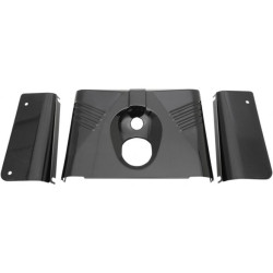 PartzBiz HD 0411-0143 - Drag Specialties กระป๋องส้อม 3 ชิ้น Ribbed Black Cover Harley 86-17 FLST Softail