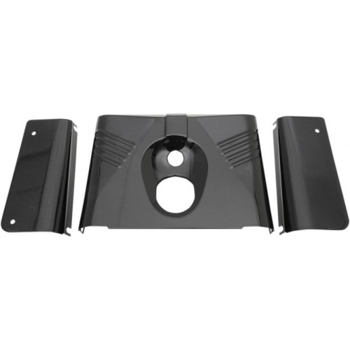 PartzBiz HD: 3465030-Drag Specialties 3 Piece Fork Tins Ribbed Black Cover Harley 86-17 FLST Softail