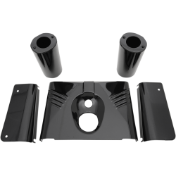 PartzBiz HD 0411-0144 - Drag Specialties กระป๋องส้อม 5 ชิ้น Ribbed Black Cover Harley 86-17 FLST Softail