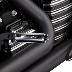 PartzBiz HD 06-114 - Arlen Ness 10 Gauge Foot Pegs Pair Billet Passenger Footpegs Black Harley