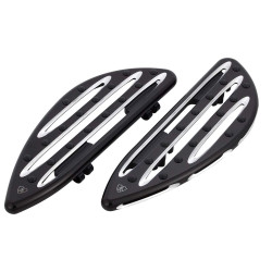 PartzBiz HD 06-833 - Arlen Ness Deep Cut Driver Floorboards Kit Black 16” Pair Set Harley Touring 99+