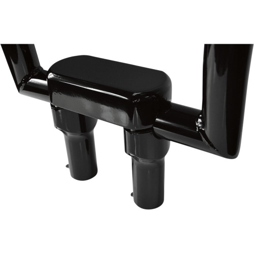 PartzBiz HD: 3472865-Gloss Black 4” Straight Risers 1 1/2 Handlebar Top Clamp Harley Softail Touring