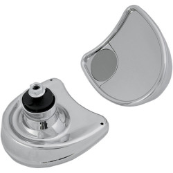 PartzBiz HD 0640-0652 - Chrome Fairing Mount Mirrors Blind Spot Mirror Harley Batwing Fairing Touring
