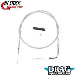 PartzBiz HD 0650-0303 - สายคันเร่งสแตนเลสแบบถัก 43 1/2‚” 90 องศา 5‚” Harley 96-17 Big Twin Cam
