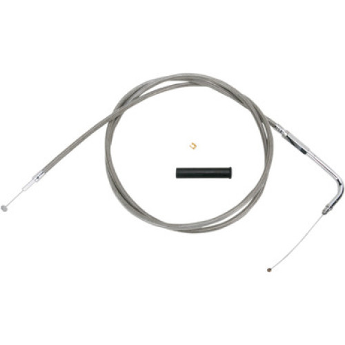PartzBiz HD: 3473816-Braided Stainless Throttle Cable 58” 90 Degree 5” Harley 96-17 Big Twin Cam XL
