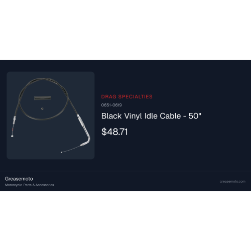 PartzBiz HD: 3473869-Black Vinyl Idle Cable 50” 90 Degree 4 3/4” Travel Harley 96-17 Big Twin Cam XL