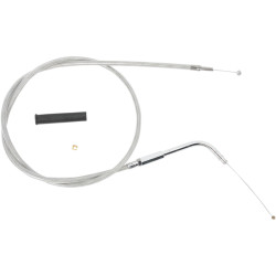 PartzBiz HD 0651-0626 - Braided Stainless Idle Cable 56” 90 Degree 4 3/4” Harley 96-17 Big Twin Cam XL