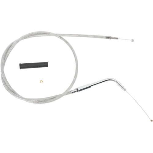 PartzBiz HD: 3473932-Braided Stainless Idle Cable 56” 90 Degree 4 3/4” Harley 96-17 Big Twin Cam XL