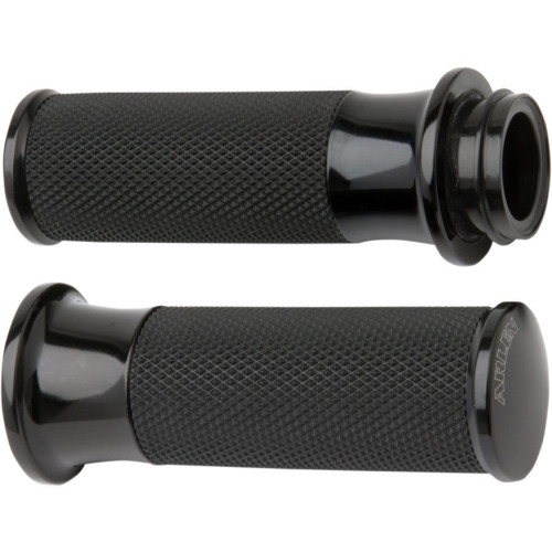 PartzBiz HD: 3461529-Arlen Ness Smooth Fusion Hand Grips Anodized Black Cable Style Motorcycle Bike