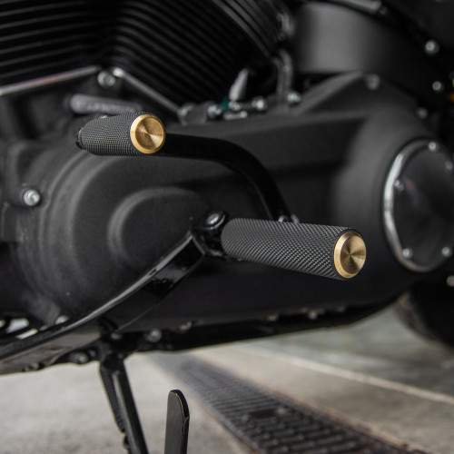 PartzBiz HD: 3485701-Arlen Ness SpeedLiner Footpegs Male Brass Knurled Pair Driver Passenger Harley
