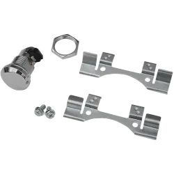 PartzBiz HD 0703-0631 - Drag Specialties ชุดสลักประตูน้ำมันเชื้อเพลิงแบบปุ่มกด Chrome Harley 1992-2020 Touring