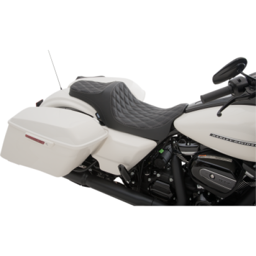 PartzBiz HD: 3478453-Predator III Slip Stop Seat Smooth Black Vinyl Foam Core 2008+ Harley Touring