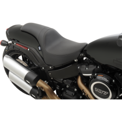 PartzBiz HD 0802-1181 - Drag Specialties Predator Seat 2 Up Smooth Vinyl 18+ Harley Softail Fatboy FLFB