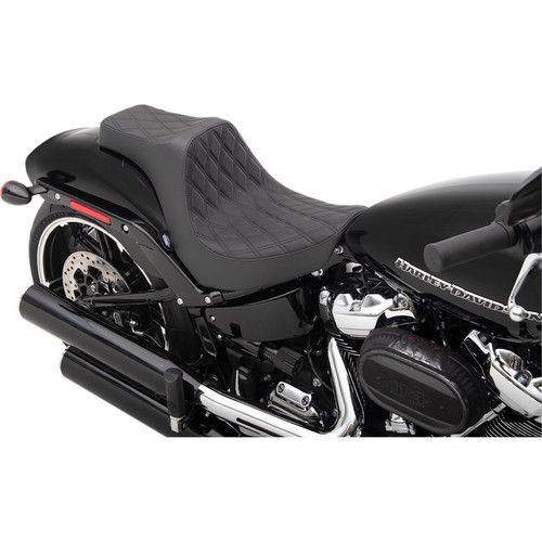 PartzBiz HD: 3465239-Drag Specialties Predator III Double Diamond Black Seat 2 Up 18+ Harley Breakout