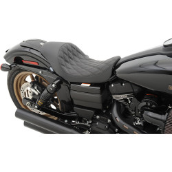 PartzBiz HD 0803-0543 - Drag Specialties 3/4 Solo Seat 2006-2017 Harley Dyna Low Profile Diamond Stitch