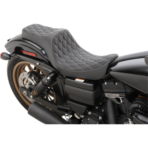 PartzBiz HD: 3478455-Drag Specialties PredatorIII Slip Stop Seat Smooth Black Vinyl 06-17 Harley Dyna