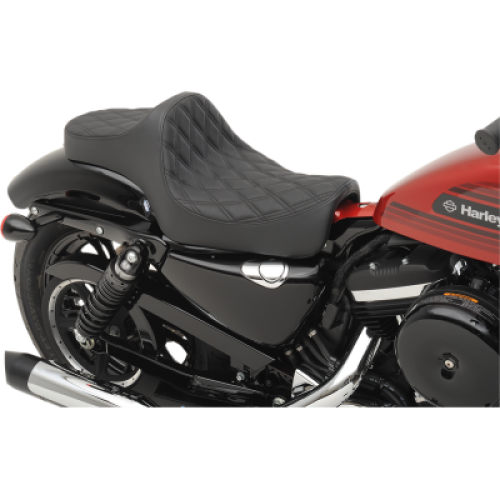 PartzBiz HD: 3482502-Drag Specialties Smooth Predator III 2 Up Vinyl Seat Harley Sportster XL 82-03