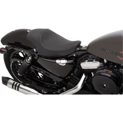 PartzBiz HD 0804-0743 - Drag Specialties 3/4 Solo Seat Smooth Black Vinyl Front 04-19 XL Models Harley