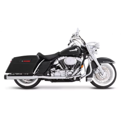 PartzBiz HD 100-0203 - Rinehart Black True Dual Exhaust Black Tips 4 Mufflers 1995-2008 Harley Touring