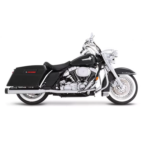 PartzBiz HD: 3453105-Rinehart Black True Dual Exhaust Black Tips 4 Mufflers 1995-2008 Harley Touring