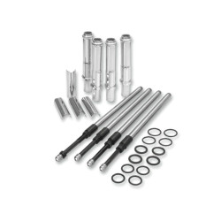 PartzBiz HD 106-6051 - S&S Quickee EZ Install Adjustable Pushrods Chrome Cover Kit 99+ Harley Twin Cam