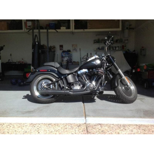 PartzBiz HD: 3456801-Thunderheader Black 2 Into 1 Pipe Exhaust System Harley Softail FXST FLST 12-17
