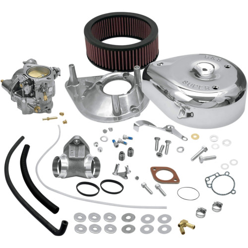 PartzBiz HD: 3452243-ใหม่ S & S Super E Shorty Carb คาร์บูเรเตอร์ชุด 1986-1990 Harley Sportster XL 11-0408