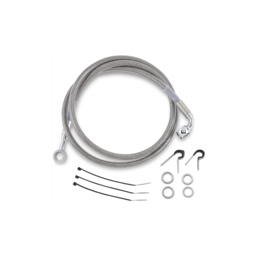 PartzBiz HD: 3478963-44-7/8” Braided Stainless Steel Front Brake Line Kit 1987-96 Harley Softail