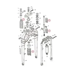 PartzBiz HD 13-0549 - Chrome Fork Spring Replacement Set Harley Softail Springer FXSTS FLSTS 46053-88