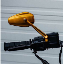 PartzBiz HD 13-154 - Arlen Ness Gold Mini Stocker กระจกมองข้างขวา แฮนด์แบบเกลียวใน Harley