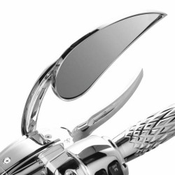 PartzBiz HD 13-411 - Arlen Ness Rad II Micro Rear View กระจกนูนทรงหยดน้ำ Chrome แฮนด์ด้านขวา