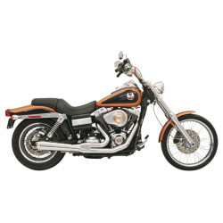 PartzBiz HD 13112J - Bassani Chrome Short Upsweep 2 into 1 Pipe Road Rage Exhaust 06-2017 Harley Dyna