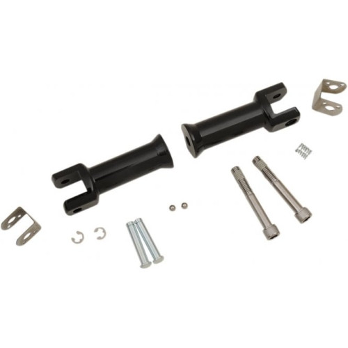 PartzBiz HD: 3465040-Drag Specialties Black Passenger Footpeg Pegs Mount Kit Harley Softail 18+ FL FX