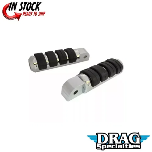 PartzBiz HD: 3464019-Drag Specialties Soft Ride Passenger Footpegs Pegs Chrome Harley 17+ Softail M8