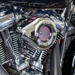 PartzBiz HD 170-0524B - Stealth Air Cleaner Kit Chrome Teardrop Cover - 2017+ Harley Touring Softail M8