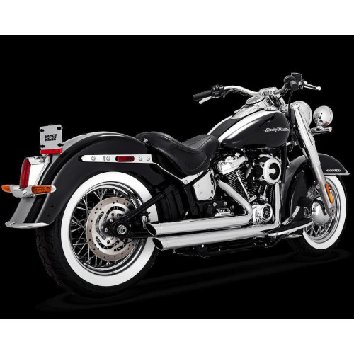 PartzBiz HD: 3485104-Vance & Hines Chrome Big Shots ระบบท่อไอเสีย Staggered Harley Softail 86-17