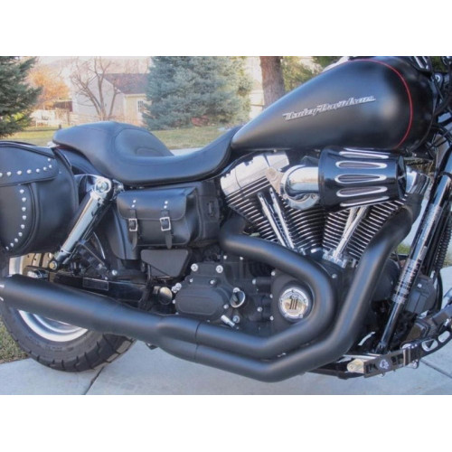PartzBiz HD: 3452024-Bassani Black Road Rage B1 II Power 2 into 1 Upsweep Exhaust System Harley Dyna