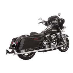 PartzBiz HD 1F27E33 - Bassani 33‚” ท่อไอเสียโครเมียม 2 1/4 Bagger Fishtail Slip-On Mufflers Harley Touring