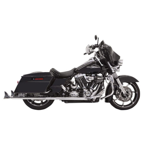 PartzBiz HD: 3442974-Bassani 4” DNT Black Bagger Exhaust Megaphone Mufflers 1995-2016 Harley Touring