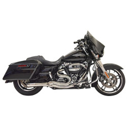 PartzBiz HD 1F61C - Bassani Mega Road Rage II 2-into-1 Exhaust Kit Chrome 4” Mid Harley Bagger 99-06