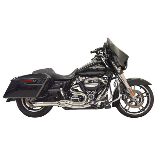 PartzBiz HD: 3489211-Bassani Mega Road Rage II 2-into-1 Exhaust Kit Chrome 4” Mid Harley Bagger 99-06