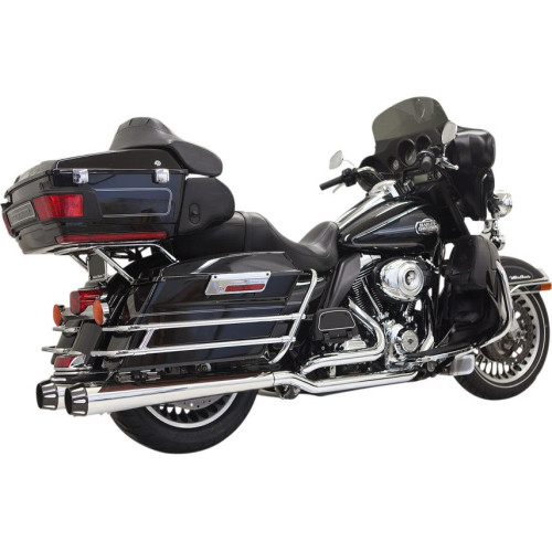 PartzBiz HD: 3443960-Bassani Chrome True Dual Down Under Exhaust w/ Megaphone Mufflers Harley Touring