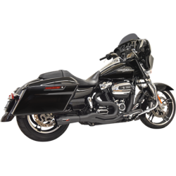 PartzBiz HD 1F72M - Bassani Road Rage II 2-into-1 Mid Exhaust System Pipe Black Harley Touring 2017+