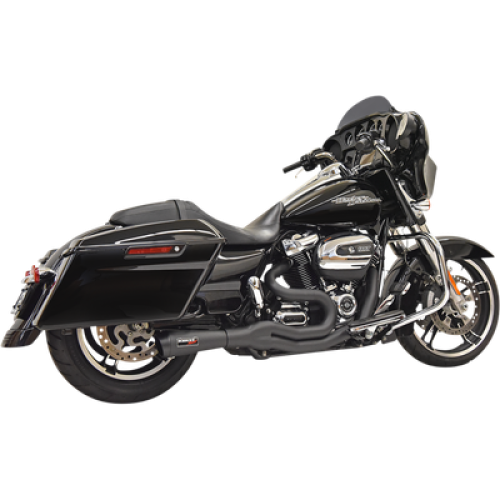 PartzBiz HD: 3488239-Bassani Road Rage II 2-into-1 Mid Exhaust System Pipe Black Harley Touring 2017+