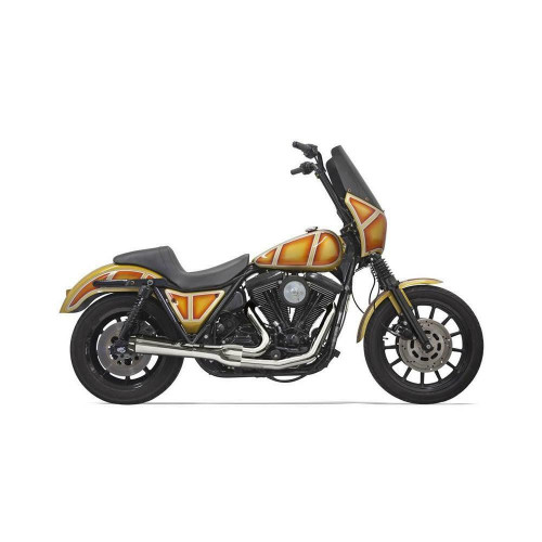 PartzBiz HD: 3447701-Chrome Bassani 2 into 1 Road Rage Exhaust System Pipe Short Upswept Muffler FXR